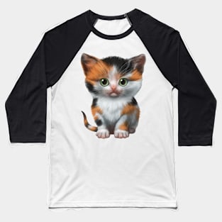 Cat-a-clysm Calico kitten Baseball T-Shirt